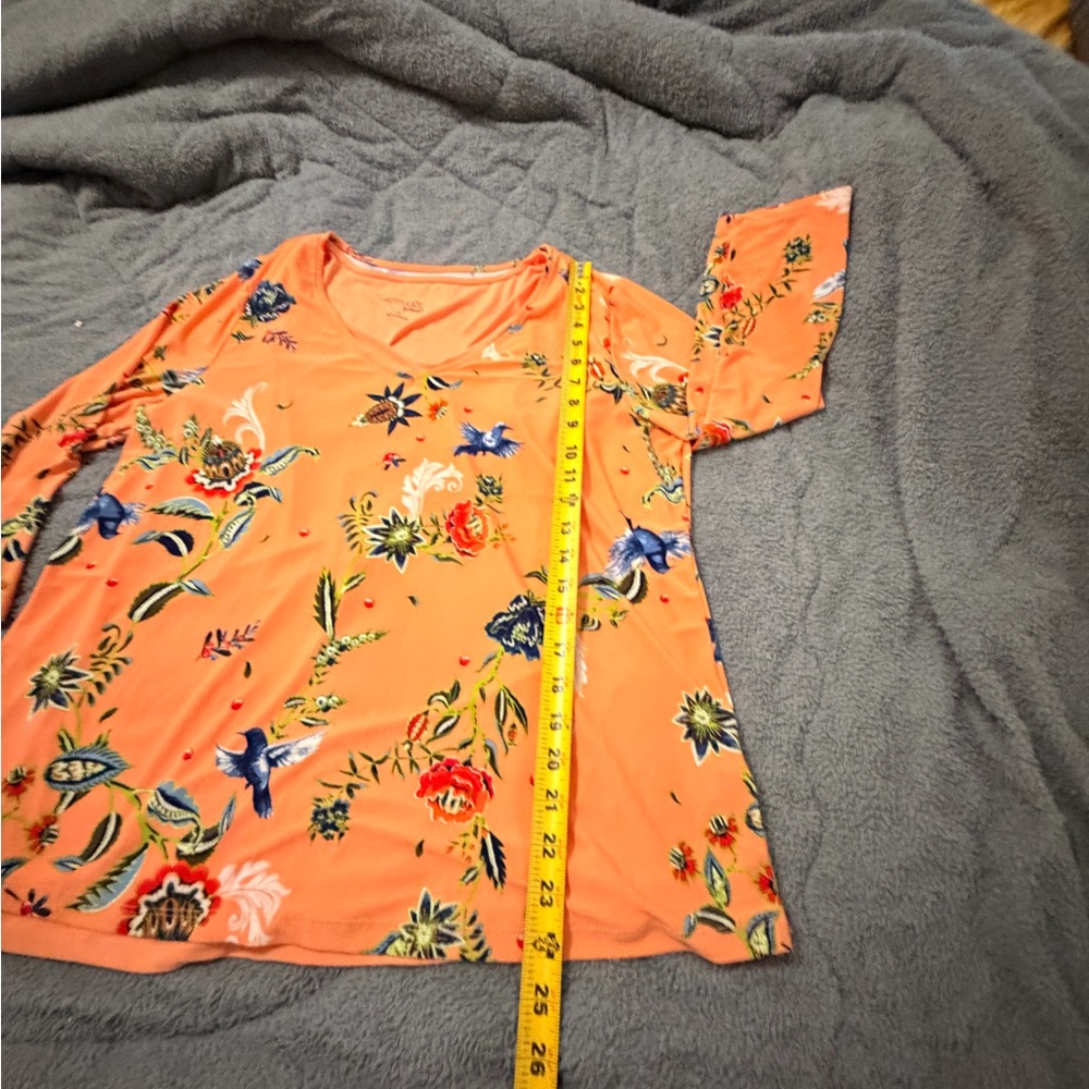 Women’s Attitudes by Renee Como Jersey Two Pack Tops BlouseOrange floral Large - Picture 6 of 8